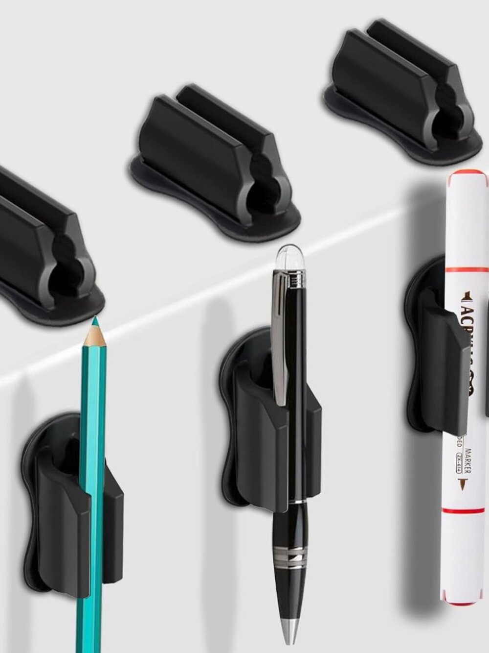 Adhesive Pen Holder for Wall Pencil Holders for Desk, 6Pack Silicone Pen Holders